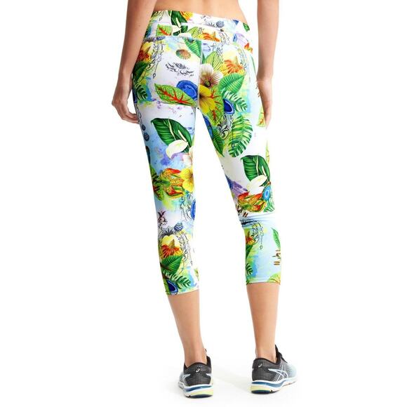 Athleta Sonar Crop Leggings Women XS Tropical Bay Leaf All Over Pull On Athletic - Picture 13 of 14